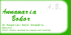 annamaria bokor business card